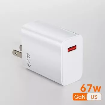 67 Вт GaN USB зарядное устройство Quick Charge 3.0 USB Type C кабель мобильный телефон быстрая зарядка адаптер для Xiaomi MI Redmi Note настенное зарядное устройство US Charger