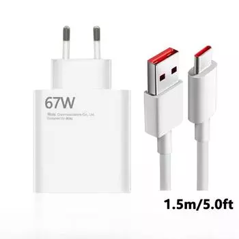 67 Вт турбо быстрое зарядное устройство EU Type C кабель для Xiaomi Mi 14 13 12 11 Poco F3 X3 GT X4 M5S Redmi Note 12 13 10 Pro Huawei Samsung зарядное устройство для мобильных телефонов