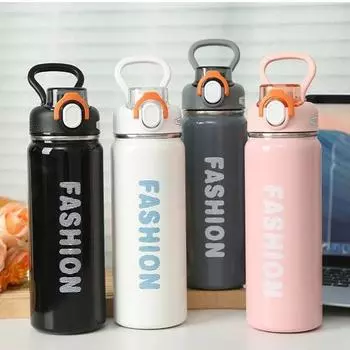 680 мл прыгающая соломенная чашка-термос из нержавеющей стали, термос, бутылка для воды, простой стиль, портативные изолированные чашки, посуда для напитков 680ml