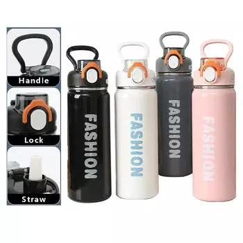 680 мл вакуумная кружка с откидной крышкой из нержавеющей стали, термокружка для воды на открытом воздухе, переносная спортивная кружка для воды, переносная подарочная посуда для питья 680ml белый