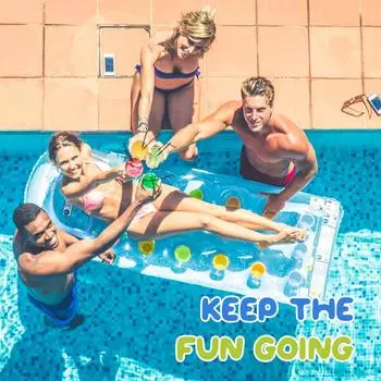 68-футовый надувной бассейн с 18 карманами и окном AirBed One Size синий