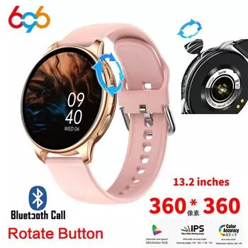 696 Bt Call Smart Watch Men Women Вращающиеся кнопки Smartwatch Heart Rate Test 1,32 дюйма 360*360 Relojes Inteligentes Ladies With Original Box