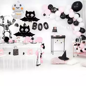 69 шт./компл., воздушные шары на Хэллоуин, гирлянда, арка, комплект, кошмарный череп, скелет, фольгированные шары для украшения Хэллоуина, товары для вечеринок