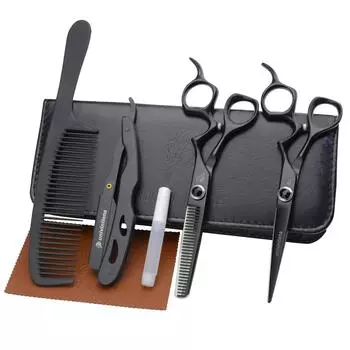 6,0-дюймовые черные парикмахерские лучшие ножницы для стрижки волос, японские ножницы для стрижки, филировочные ножницы, ножницы для волос, парикмахерский набор 6.0 inch чёрный