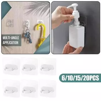 6/10/12/15/20 шт. настенные круглые крючки бесплатная перфорация бесшовная паста стеллаж для хранения кухонная ванная комната бытовая кольцевая вешалка