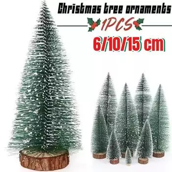 6/10/15 см миниатюрная искусственная рождественская елка маленькие снежные инейные деревья сосны рождественские украшения для вечеринок своими руками поделки 6cm -1pc