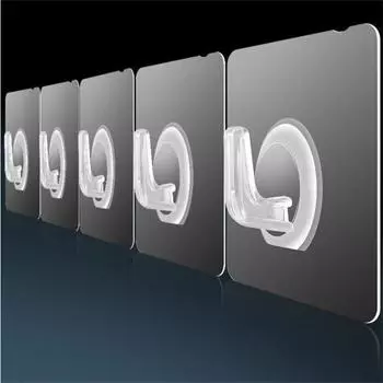 6/10/20 шт. прозрачные крючки-палочки, прочные липкие крючки без пробивания, настенные крючки без следов, аксессуары для хранения в ванной, туалете и ванной комнате 5pcs