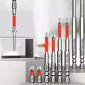 6/10/20 шт. S2 цинковый сплав цинка сталь магнитная головка для электрической отвертки биты ручной инструмент 6pcs 25-150mm