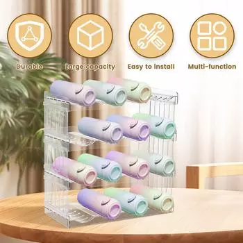 6/10 держателей для бутылок Винная стойка Кухонная полка для бутылок с водой Полка для хранения красного вина Полка для хранения чашек Кладовая Барная стойка-органайзер Подставка