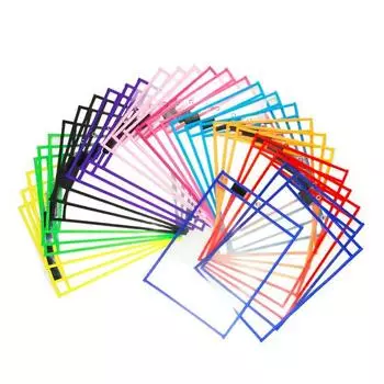 6/10 шт., карманы для сухого стирания, многоразовые, гладкие, для письма, прозрачные, видимые, из ПВХ, сумка для сухого стирания, для письма и протирки, школьные принадлежности A