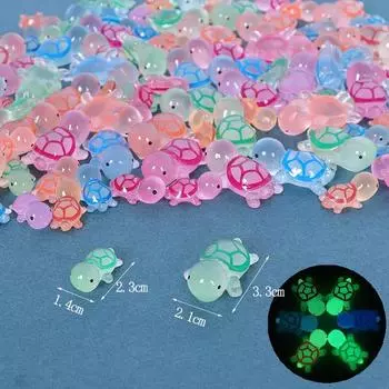 6/10 шт. Мини светящиеся черепахи для домашнего декора, ландшафтный дизайн, поделки из смолы, светящиеся черепахи для сада, аквариума, миниатюры, украшения, украшения 10Pcs S