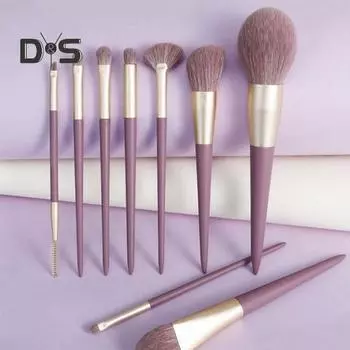 6/10 шт./набор кистей для макияжа, портативная многофункциональная основа, рассыпчатая пудра, тени для век, тени для носа, румяна, консилер, кисть для прорисовки ресниц A синий