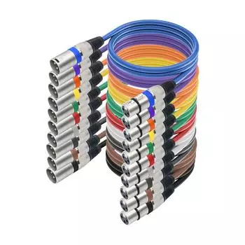 6/10 шт. XLR мужской-женский микрофонный кабель прочный 3-контактный сбалансированный экранированный XLR-кабель 6Pcs