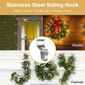 6/10 шт. крючки для винилового сайдинга из нержавеющей стали, не требующие отверстий, нержавеющие прочные зажимы, вешалка для домашнего использования, креативный крючок со скрытым швом, бесплатный пробойный крючок 6
