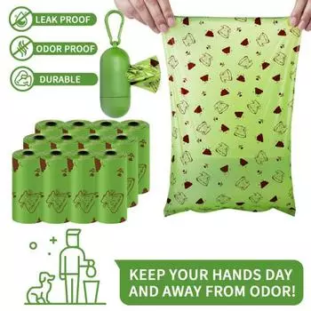 6/12/16 рулонов мешков для собачьих какашек с дозатором, экологически чистые герметичные мешки для мусора для домашних животных, мешки для мусора большой емкости для домашних животных C