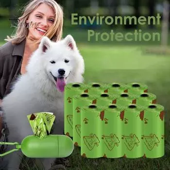 6/12/16 рулонов мешков для собачьих какашек с дозатором, экологически чистый герметичный мешок для мусора для домашних животных, большая емкость для утилизации домашних отходов C
