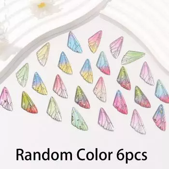 6/12/16 шт. серьги-подвески из смолы, комплект украшений, разноцветная прозрачная подвеска в виде крыла насекомого, летний пляжный браслет на лодыжку, серьги-брелок 6pcs