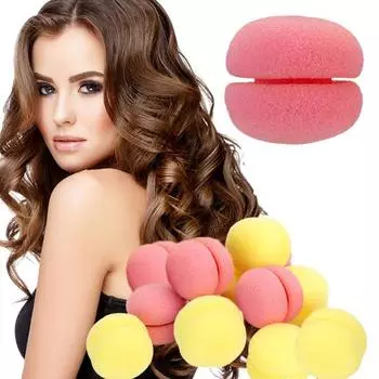 6/12/18/24 шт./компл. щипцы для завивки волос, губка, шарик, без нагрева, для женщин, для сна, на ночь, для ленивых девушек, для влажных и сухих коротких и длинных волос, инструменты для укладки 6pcs жёлтый