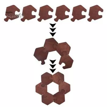 6/12/18 шт./комплект деревянная подставка-головоломка в виде цветка, устойчивая к ожогам, кухонная столешница, горячая кастрюля для напитков, кофейная кружка, держатель для чая 6pcs