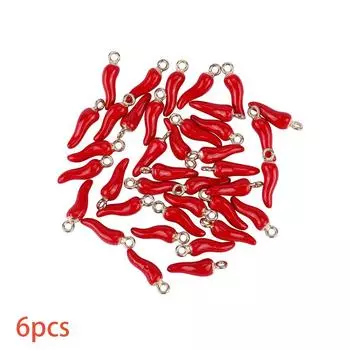 6/12/18 шт. сплава материала чили ювелирные изделия россыпью чили эмаль овощ кулон ювелирные изделия DIY летний пляж лодыжка браслет серьги 6pcs красный