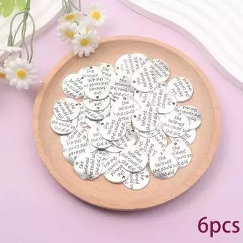 6/12/18pcs alloy. She believed she could make letter pendants, so she made DIY pendants for making bracelets, necklaces, jewelry accessories 6pcs