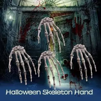 6/12/24 шт. Хэллоуин Скелет Рука Реалистичные Страшные Украшения Для Праздников Многоразовый Пластик 6pcs