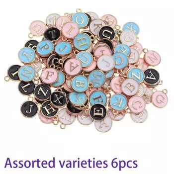 6/12/24 шт. Ювелирные изделия из сплава, подвеска с буквой для изготовления, сделай сам, летний пляжный браслет на ногу, серьги, свадебный подарок, аксессуары 6pcs