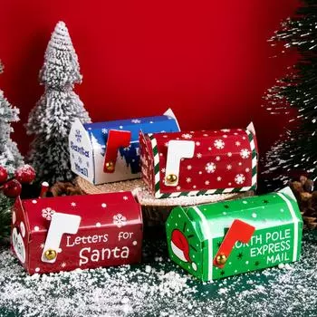 6/12/24 шт. Рождественская почтовая коробка в форме конфетного подарка рождественские сувениры упаковка для закусок печенье сумка 2025 Новый год Navidad Noel домашний декор 8.3x4.5x5cm