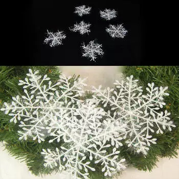 6/12/30/60 шт. Белые снежинки, украшения для рождественской елки, подвесные украшения 1