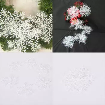 6/12/30/60 шт. Белые снежинки, украшения для рождественской елки, подвесные украшения