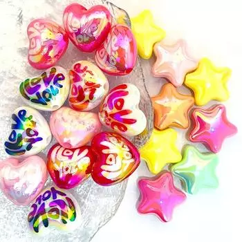 6/12 Акриловый Материал УФ Цвет Макарон Звезда Акриловые Бусины Декоративные Бусины DIY Браслет Ожерелье Серьги Брелок Цепочка для Ноги 6pcs