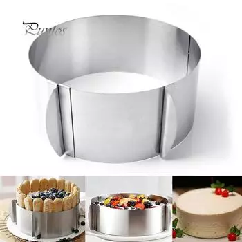 6-12-дюймовое выдвижное кольцо из нержавеющей стали для торта с муссом, инструмент для выпечки «сделай сам»