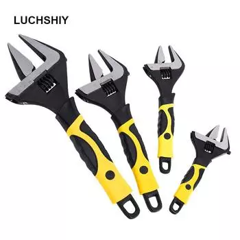 6-12-дюймовый разводной гаечный ключ с широкими губками и резиновой противоскользящей рукояткой для автомобильных сантехнических работ и бытового ремонта