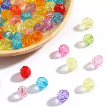 30-200 шт. граненые акриловые бусины, цветные прозрачные, свободные разделительные бусины для изготовления ювелирных изделий, аксессуары своими руками 8mm 100pcs белый