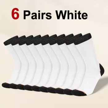 6/12 пар мужских трикотажных носков для пота, с защитой от запаха, удобные, дышащие, подходящие для повседневной носки, для спорта и отдыха One Size