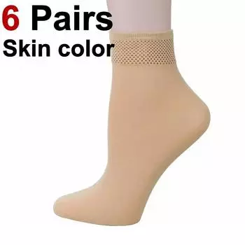 6/12 пар женских эластичных шелковых чулок средней длины, дышащие, впитывающие пот, мягкие, удобные, с широким горлом, весна-лето One Size