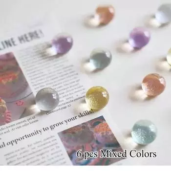 6/12 шт 15 мм блестящие круглые смоляные полусферы для холодильника, наклейки для домашнего декора, записки, магнитные украшения, подарок