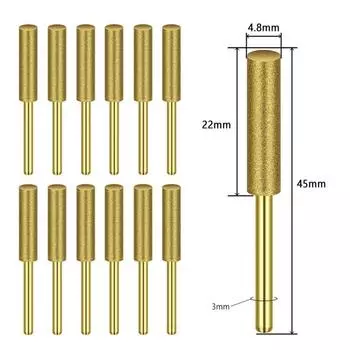 6/12 шт 4-5,5 мм титановые биты для цепной пилы легко устанавливаются заточка мраморной цепной пилы Golden 4.8mm 12Pcs