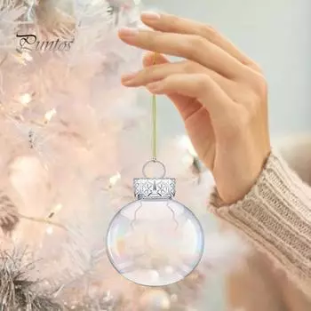 6/12 шт. 6 см прозрачный рождественский шар многоразового использования переливающийся пустой небьющийся многоразовый праздничный декор Рождественская елка подвесной шар орнамент кулон 6pcs