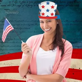 6/12 шт., бумажная шляпа ко Дню независимости, красная, синяя, белая, патриотическая корона, комплект для рукоделия, детский головной убор для вечеринки 4 июля 6pcs