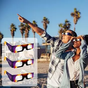 6/12 шт. Бумажные очки для наблюдения за солнечным затмением, случайные цвета, солнечные очки для наблюдения за всем, 3D, очки для наблюдения за наружным затмением, защита от ультрафиолета, распродажа