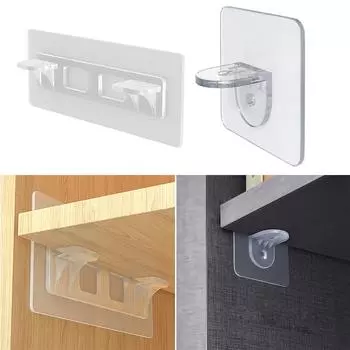 6/12 шт., держатели полок, клейкие штифты, кронштейны для перегородок шкафов, зажимы для крепления настенной вешалки, наклейки для кухни и ванной комнаты