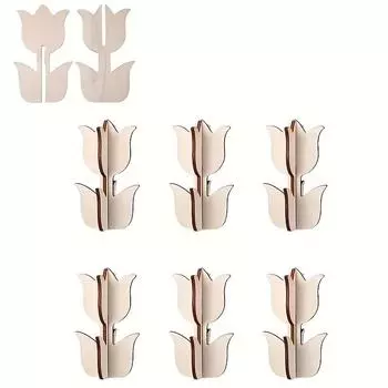 6/12 шт IY деревянные украшения креативные пустые деревянные щепки домашние принадлежности для вечеринок в форме тюльпана украшение DIY искусство ремесло 12x7 см 6set