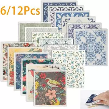 6/12 шт. кухонные полотенца кухонная салфетка для уборки многоразовые шведские полотенца для посуды ванная комната высокоабсорбирующие моющиеся тряпки для посуды мягкие 6Pcs