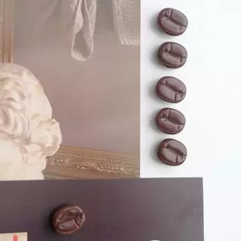 6/12 шт. Магнит на холодильник в виде кофейных зерен, мини-магнит на холодильник из смолы для домашнего офиса, кухни, украшения для холодильника 6pcs