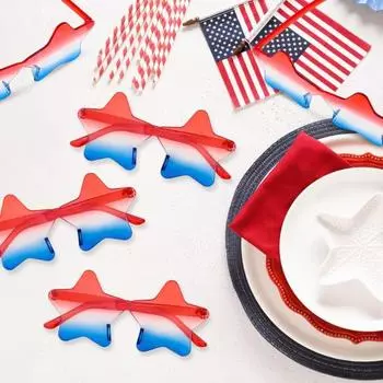 6/12 шт. Очки со звездами 4 июля, красные, белые, синие, с американским флагом, патриотические солнцезащитные очки для Дня независимости, подарков на вечеринку в честь Дня памяти B