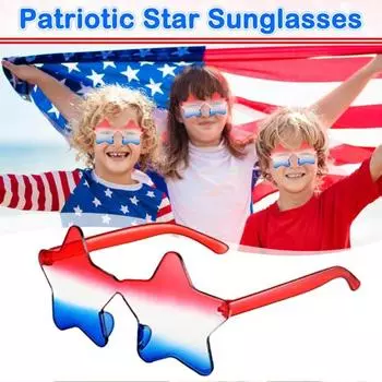6/12 шт. Очки со звездами 4 июля, красные, белые, синие, с американским флагом, патриотические солнцезащитные очки для Дня независимости, подарков на вечеринку в честь Дня памяти B