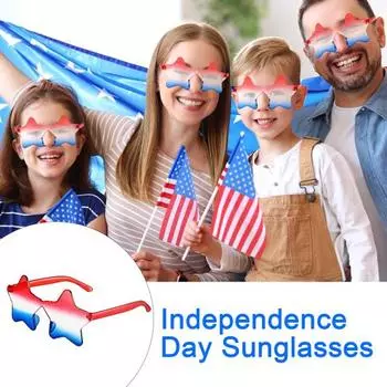6/12 шт. Очки со звездами 4 июля, красные, белые, синие, с американским флагом, патриотические солнцезащитные очки для Дня независимости, подарков на вечеринку в честь Дня памяти B