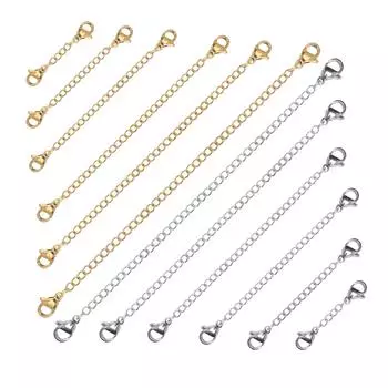 6-12 шт./пакет 3/5/7,5/10/12,5/15 см Композитная цепочка с двойным карабином и хвостиком из ювелирных аксессуаров своими руками 3/5/7.5/10/12.5/15cm 6pcs