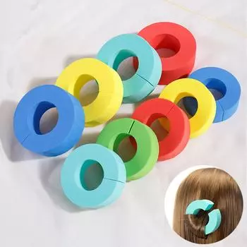 6/12 шт парикмахерская губка не повреждающий ролик без нагревания для придания объема волосам C-образное фиксированное кольцо для волос для больших волн женский салон 12PCS S светло-синий